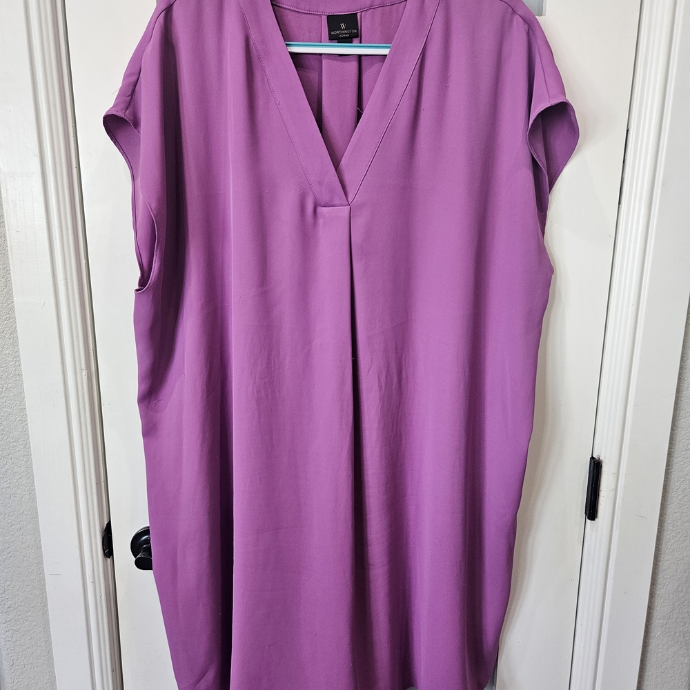 Worthington Women's Plum V-Neck Blouse
